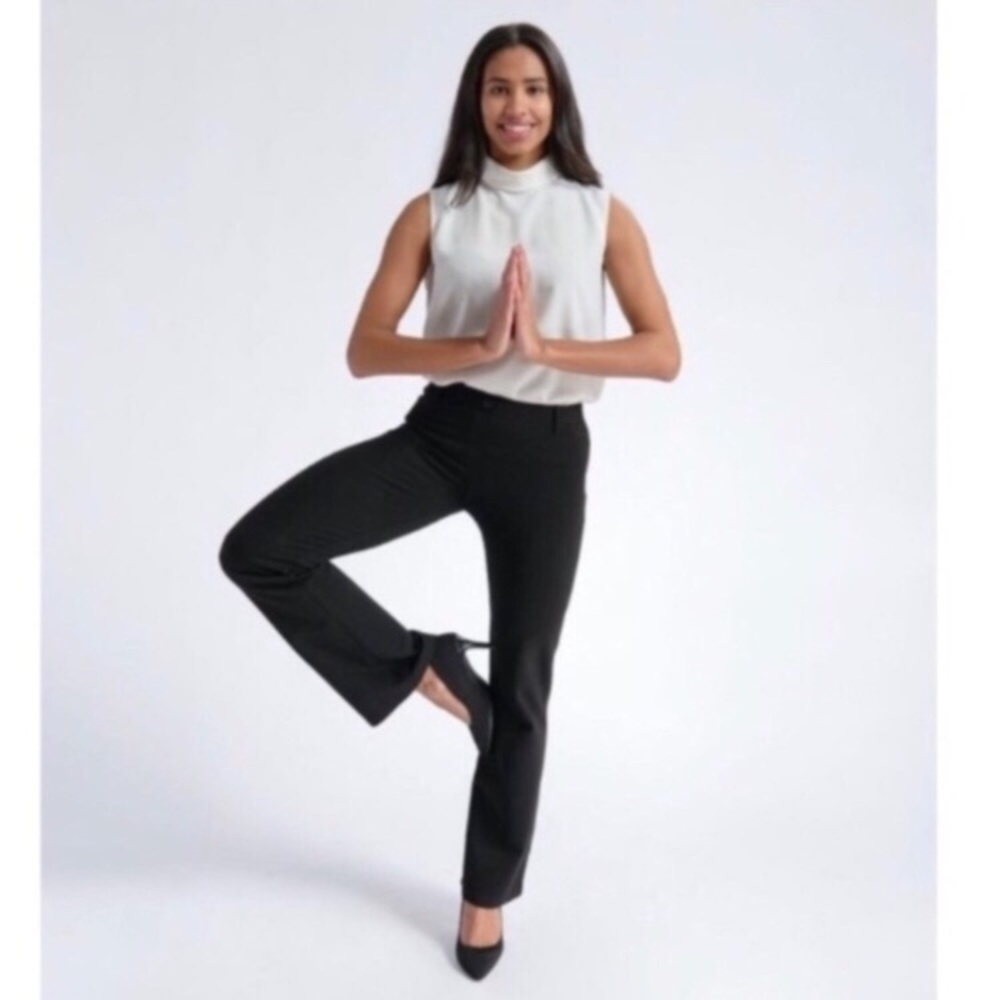 010. Betabrand Black Dress Yoga Straight Pants